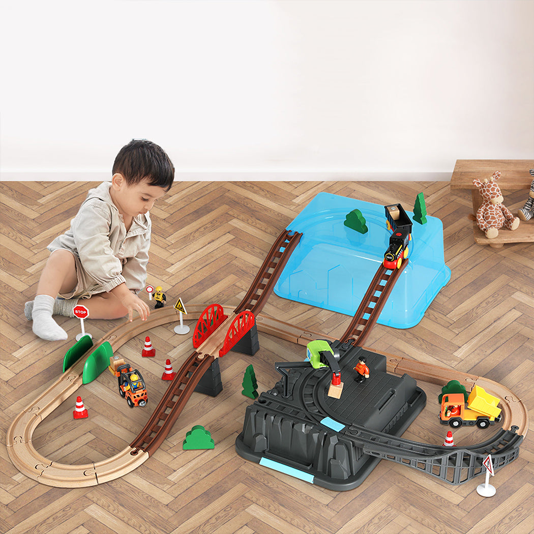 Bopeep Toy Train Set Track DIY Wooden
