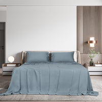 Dreamz 4pcs Queen Size 100% Bamboo Bed Sheet Set in Grey Colour