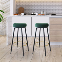 Levede 2x Bar Stools Barstools Velvet Green