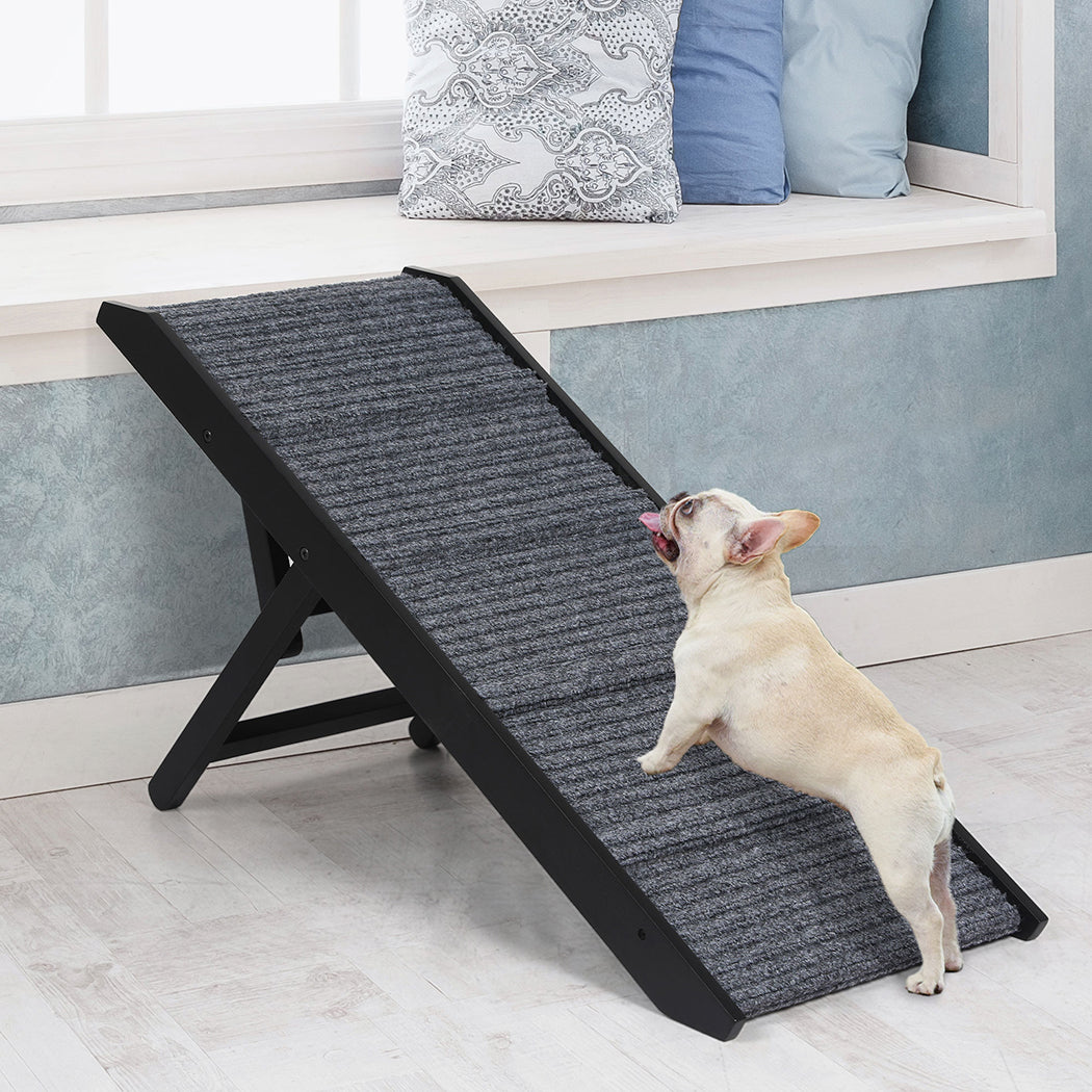 PaWz Adjustable Dog Ramp Height Stair Black