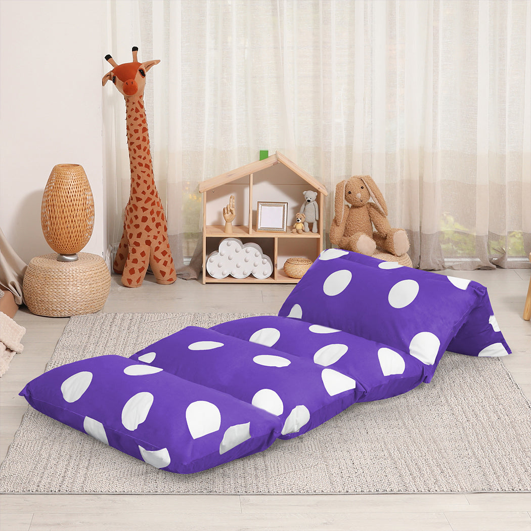 Dreamz Foldable Mattress Kids Pillow Purple Large