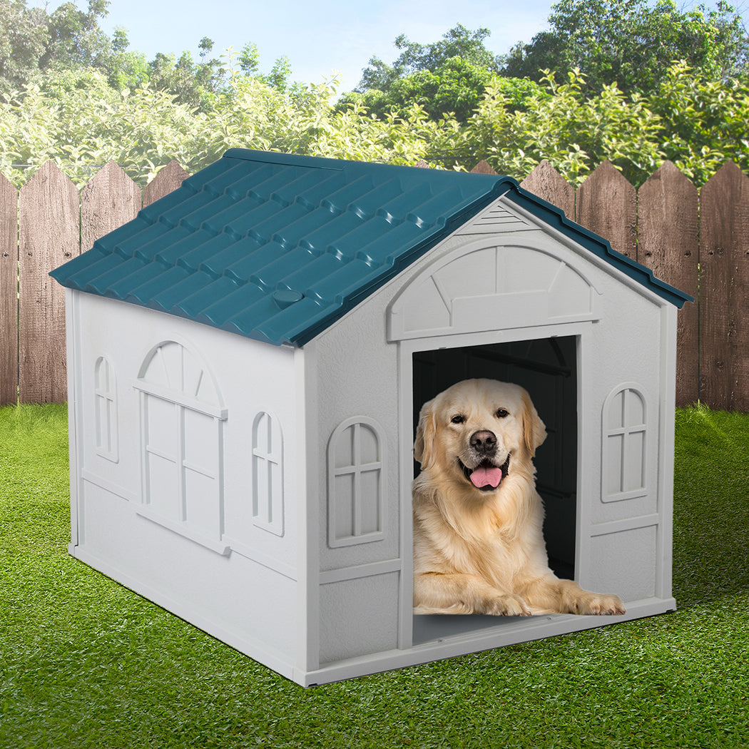 PaWz Dog Kennel Outdoor Indoor Pet Plastic L Blue