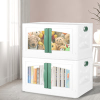 Foldable Storage Box Stackable Container Green