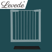 Levede Baby Safety Gate Adjustable Pet Black Ramp