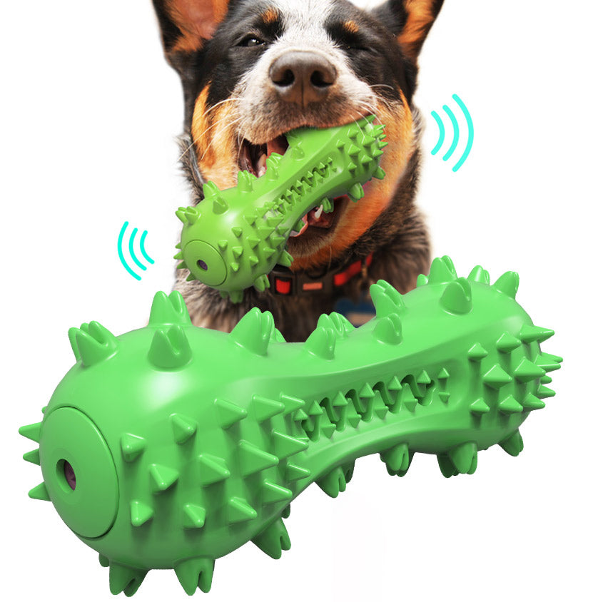 Green Squeak Dog Toothbrush