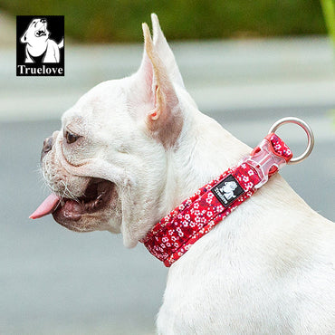True Love Floral Dog Collar - Red` XS