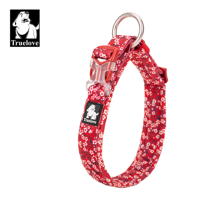 True Love Floral Dog Collar - Red` 2XL