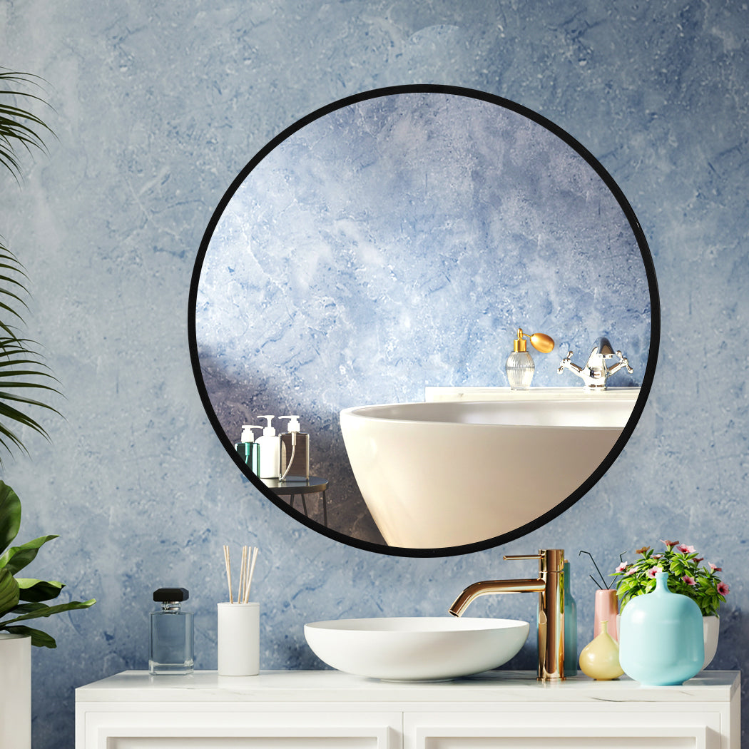 Wall Mirror Round Shaped Bathroom Makeup Medium