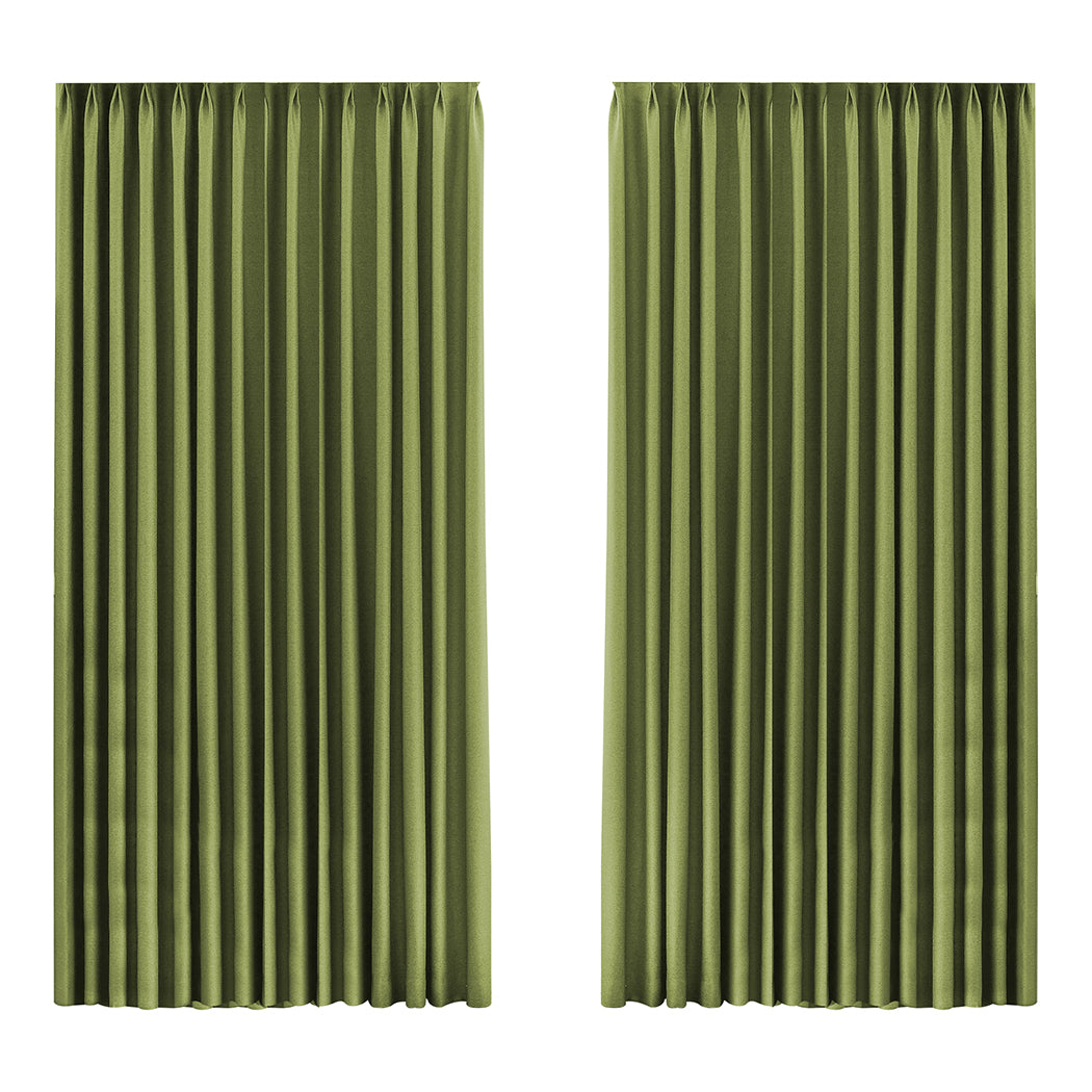 Marlow 2XBlockout Curtains Chenille 240x250 Green