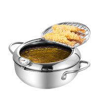 TOQUE 20cm Japanese Deep Frying Pot Silver