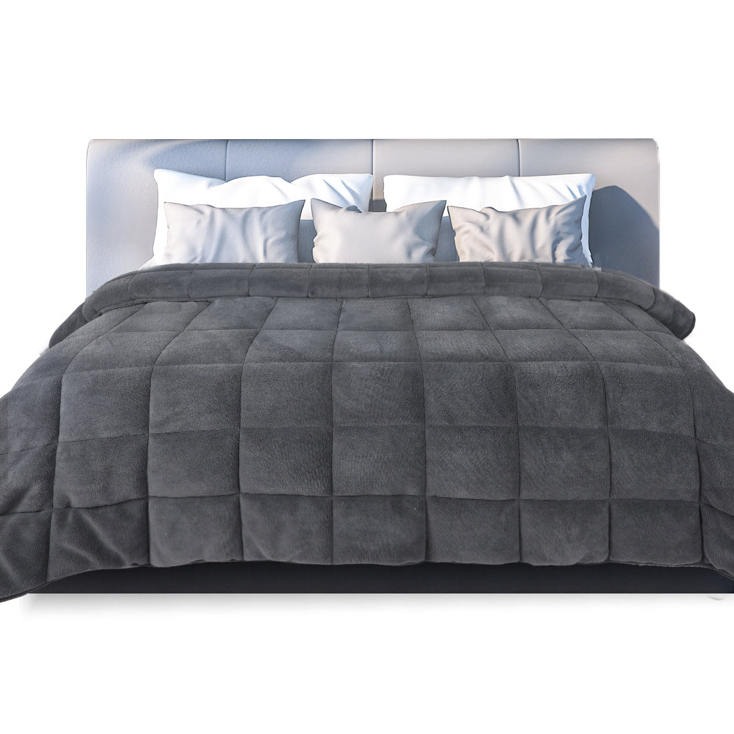 DreamZ Quilt Doona Comforter Blanket Grey Super King