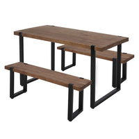 Levede Wooden Dining Sets 1XTable+2X