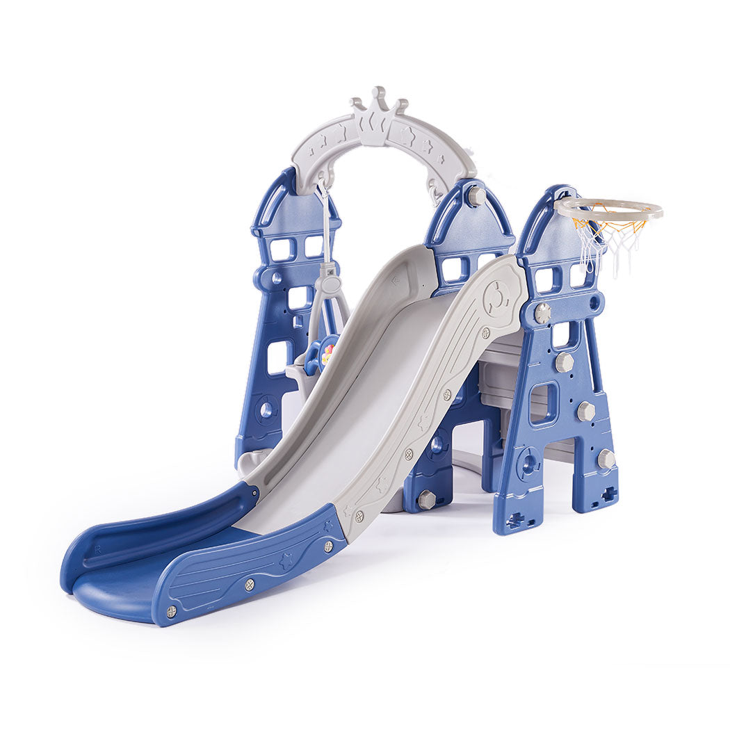 BoPeep Kids Slide Swing Basketball Ring Blue