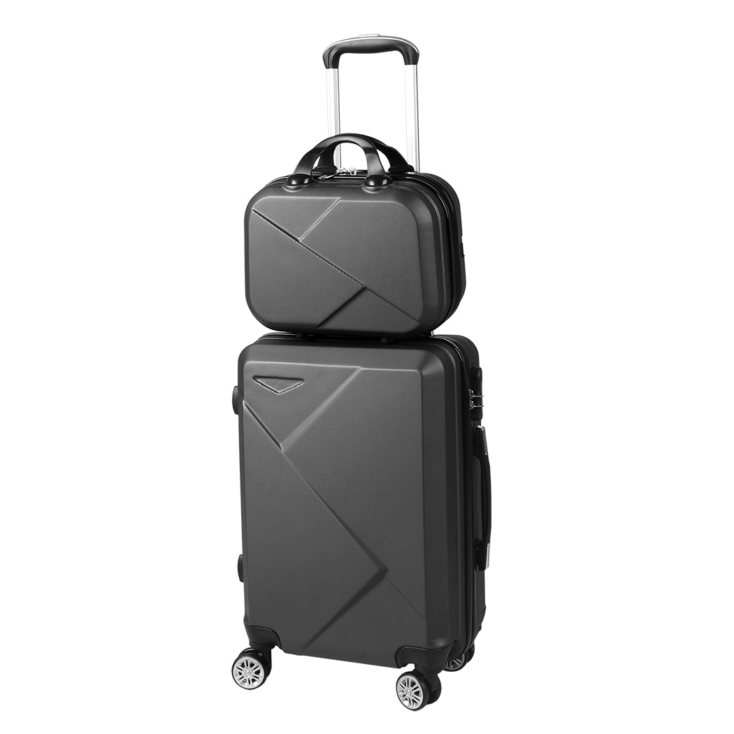 Slimbridge 2pcs 20"Travel Luggage Set Dark Grey