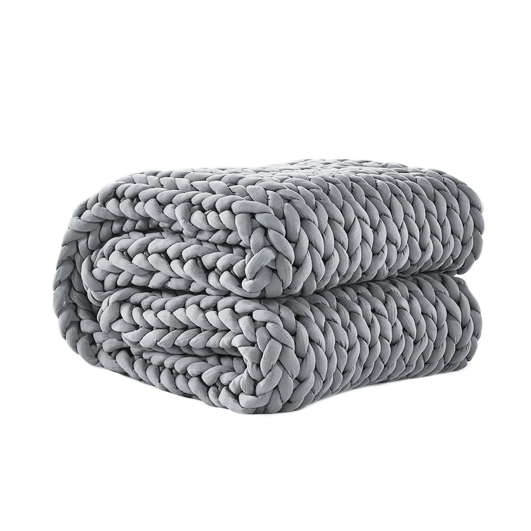 Dreamz Knitted Weighted Blanket Chunky Grey Kids