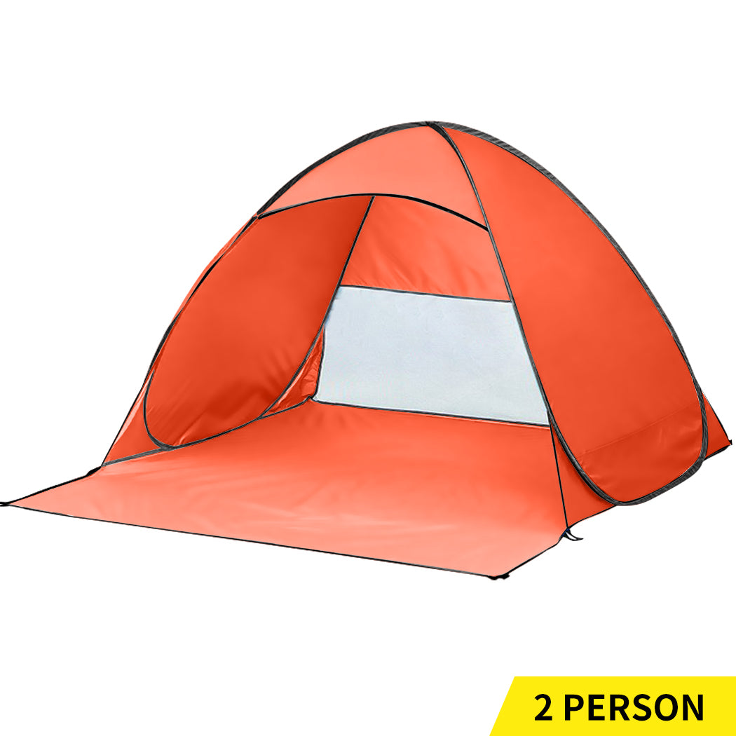 Mountview Pop Up Beach Tent Caming Portable Orange