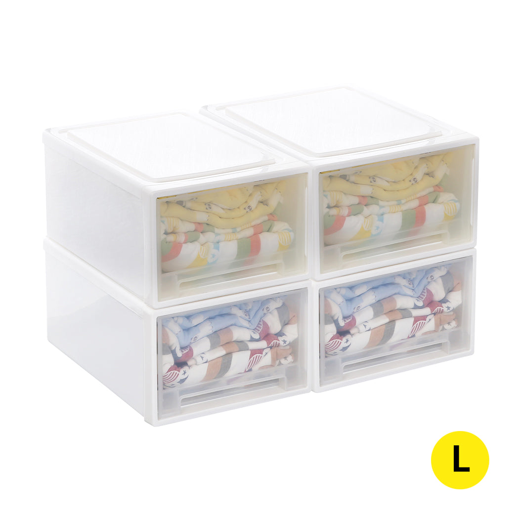 Storage Drawers Large Stackable Containers L 3PK