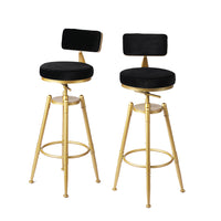 Levede 1x Velvet Bar Stools Kitchen Black