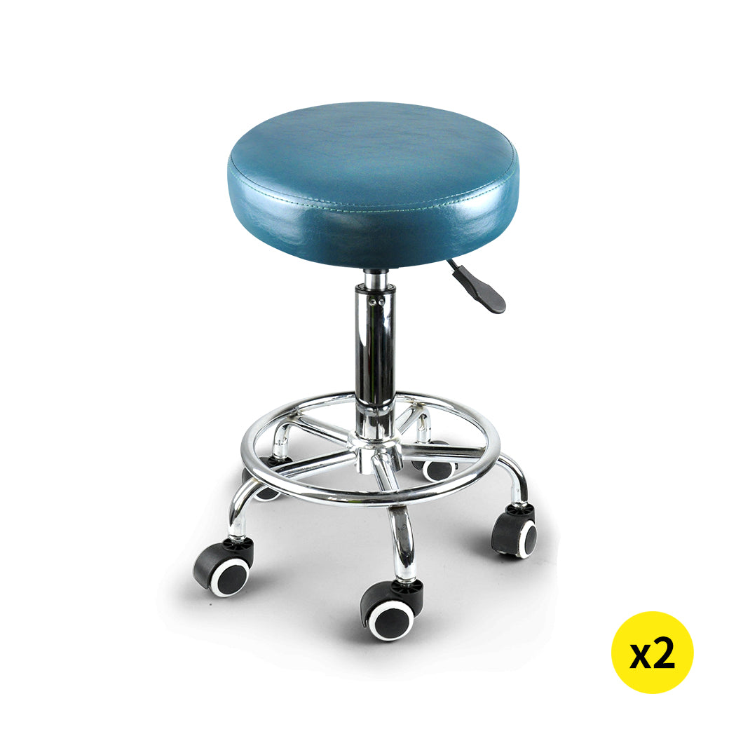 Levede 2x Barstool Swivel Salon Hairdressing Teal