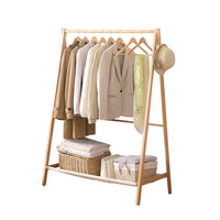 Levede Clothes Rack Wooden Wardrobe Natural