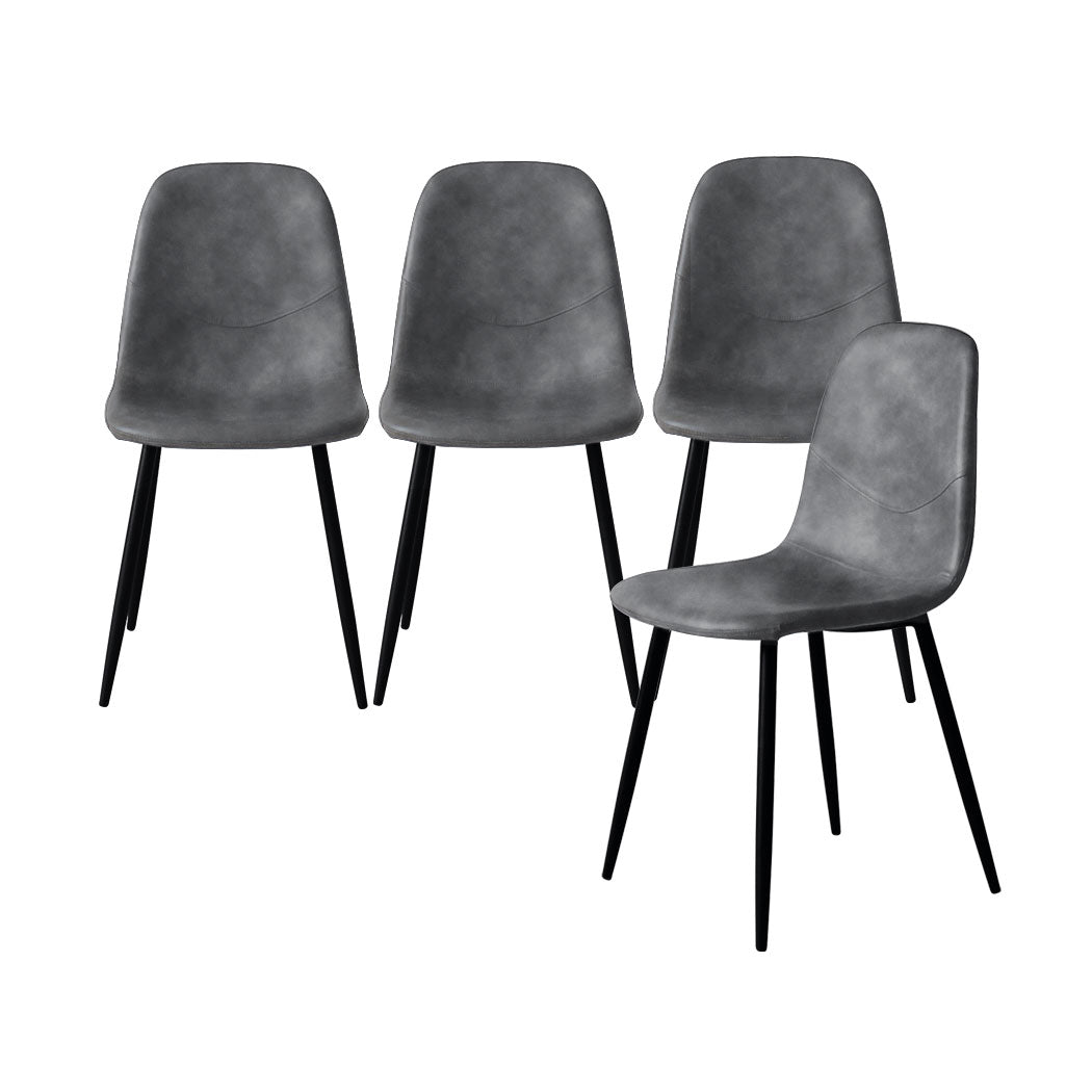 Levede 4x Dining Chairs Kitchen Eames Grey