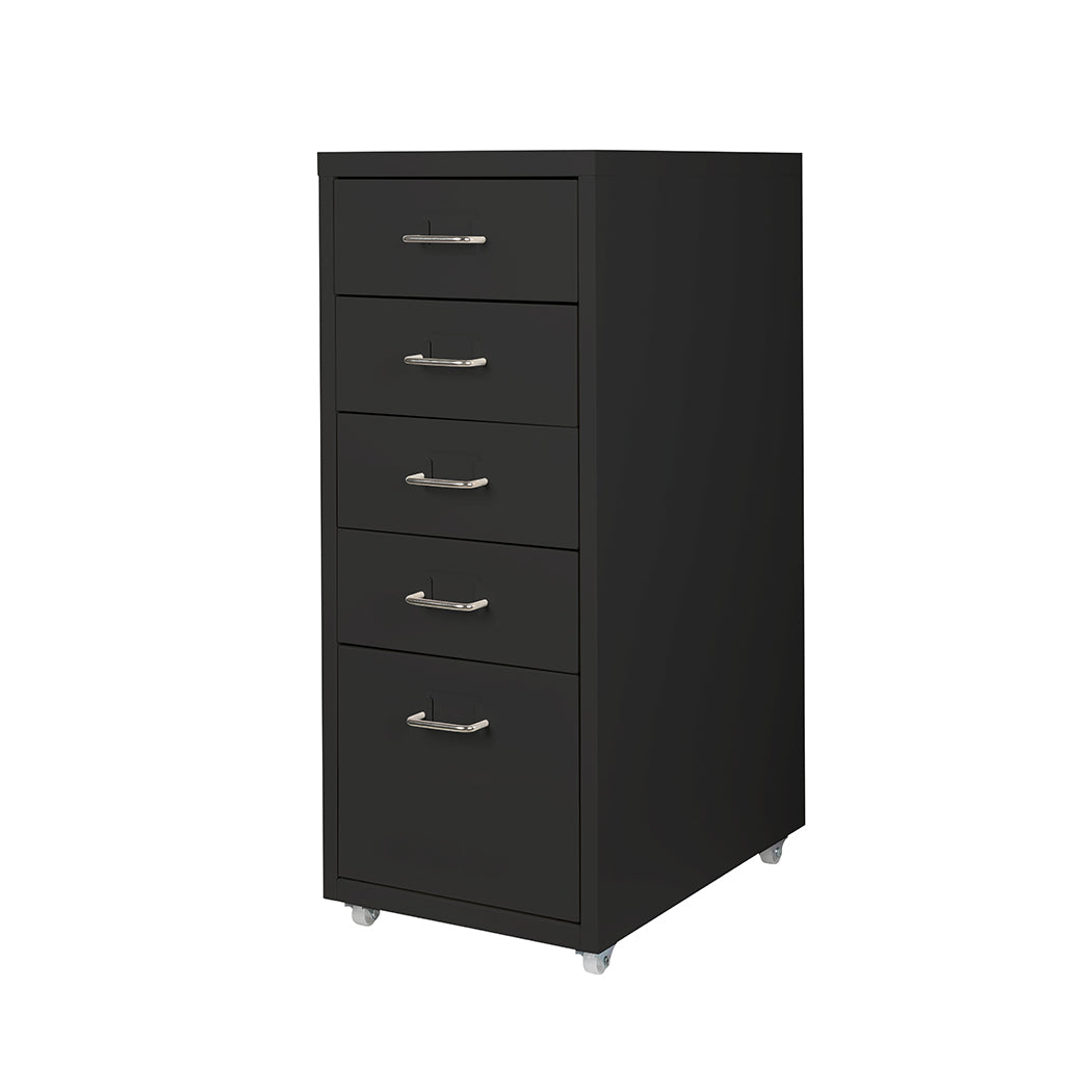 Levede 5 Drawer Office Cabinet Drawers Black