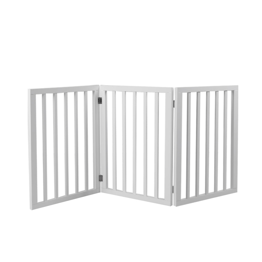 Wooden Pet Gate Dog Fence Retractable White 2000x 3MM