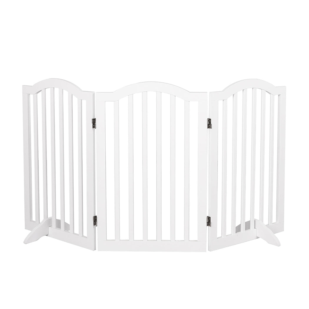 PaWz Wooden Pet Gate Dog Fence Safety White