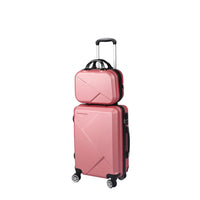 Slimbridge 2pcs 20"Travel Luggage Set Rose Gold