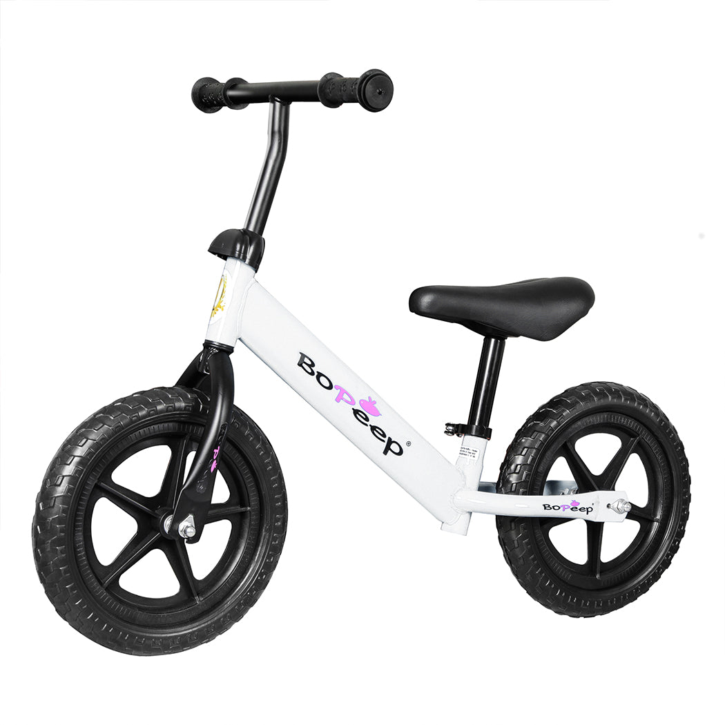 BoPeep Kids Balance Bike Ride On Toys White