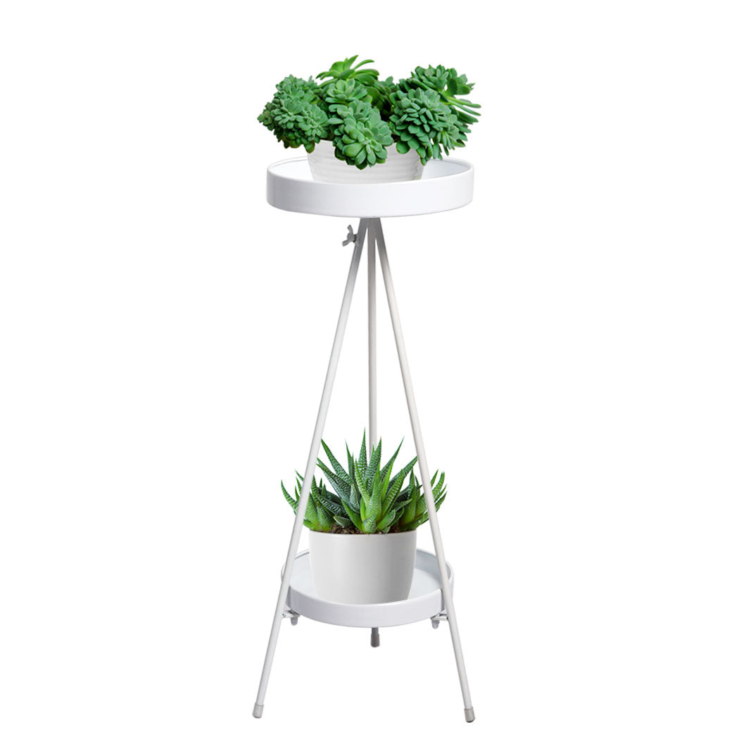 Levede Plant Stand 2 Tiers Outdoor Indoor White Large