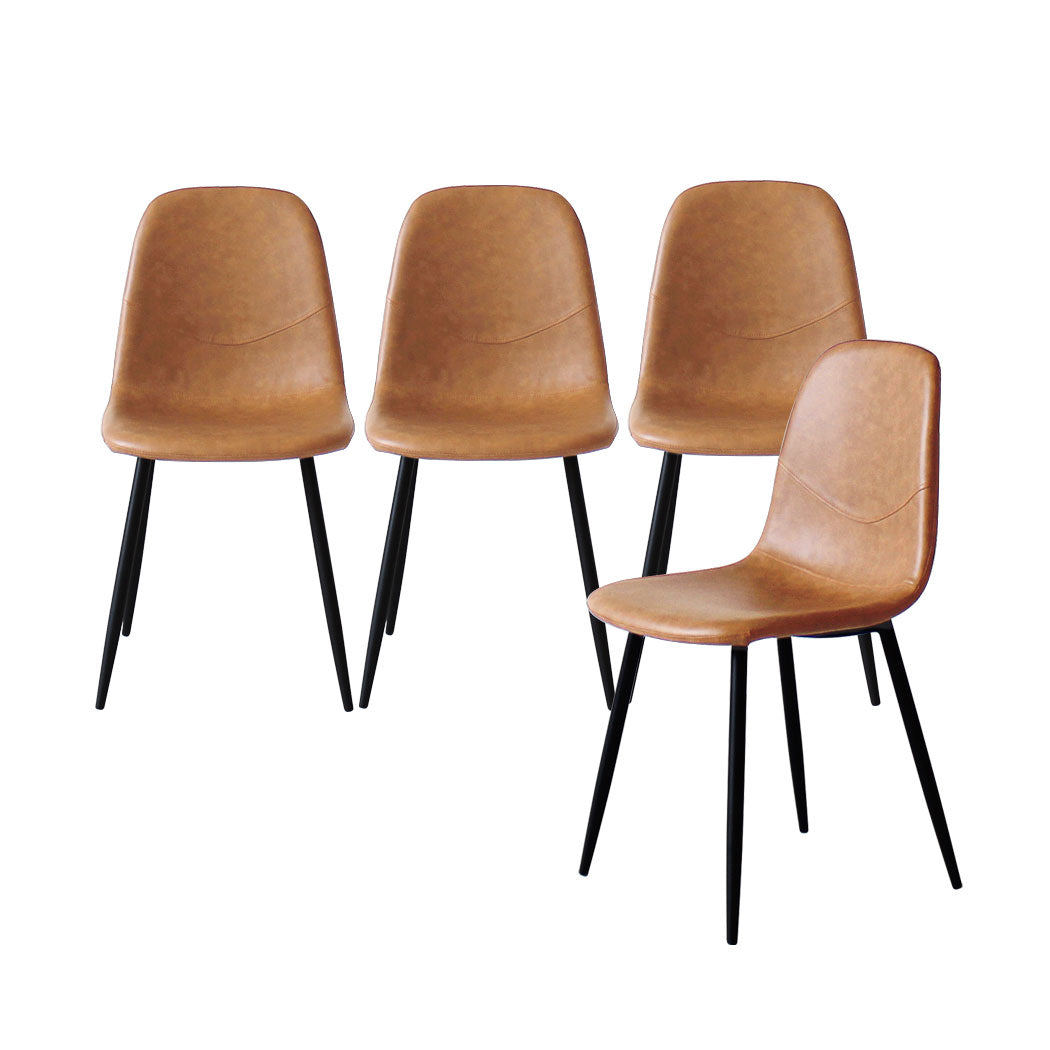 Levede 4x Dining Chairs Kitchen Eames Brown