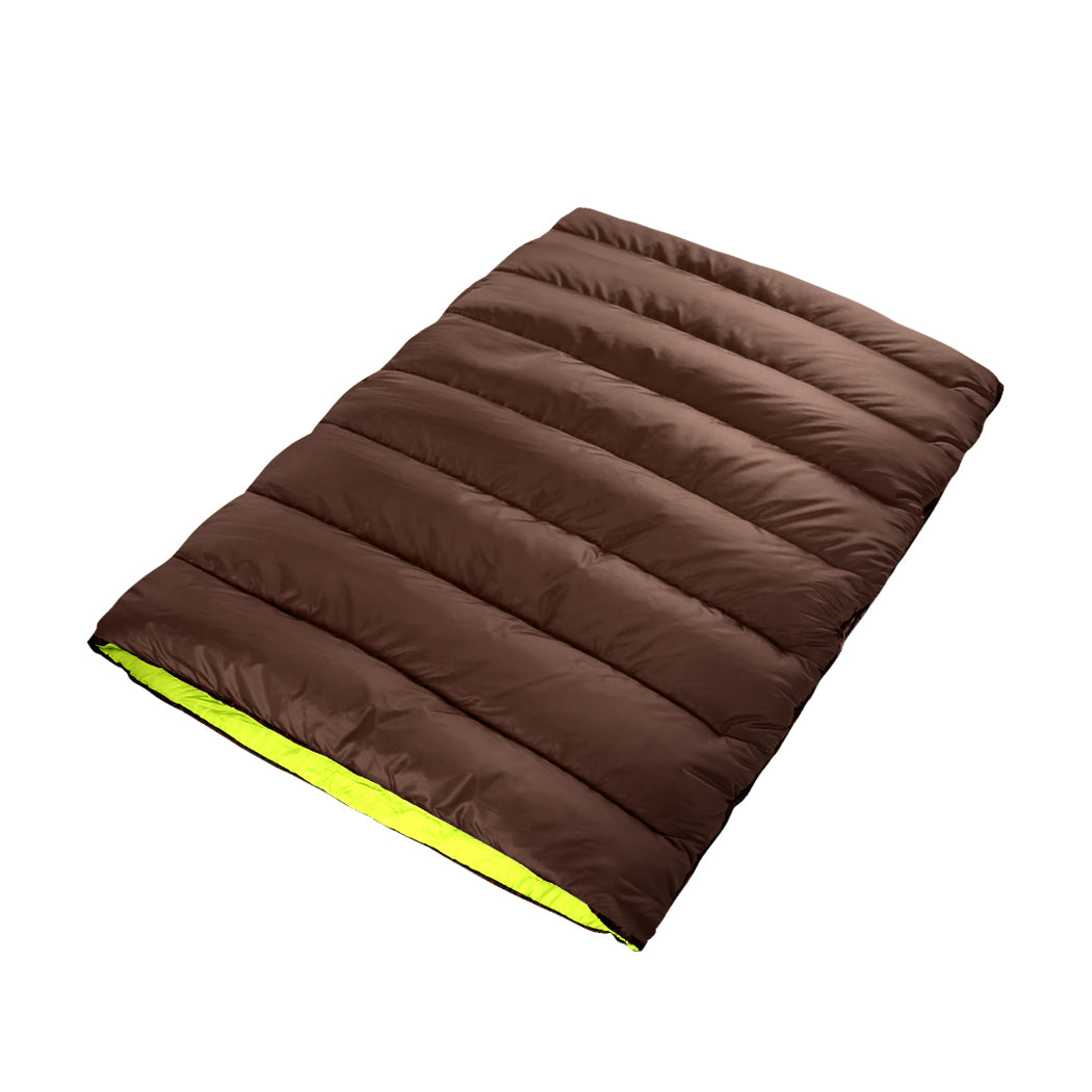 Mountview Double Sleeping Bag Bags Outdoor Brown