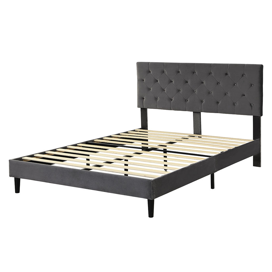 Levede Bed Frame Queen Size Mattress Grey