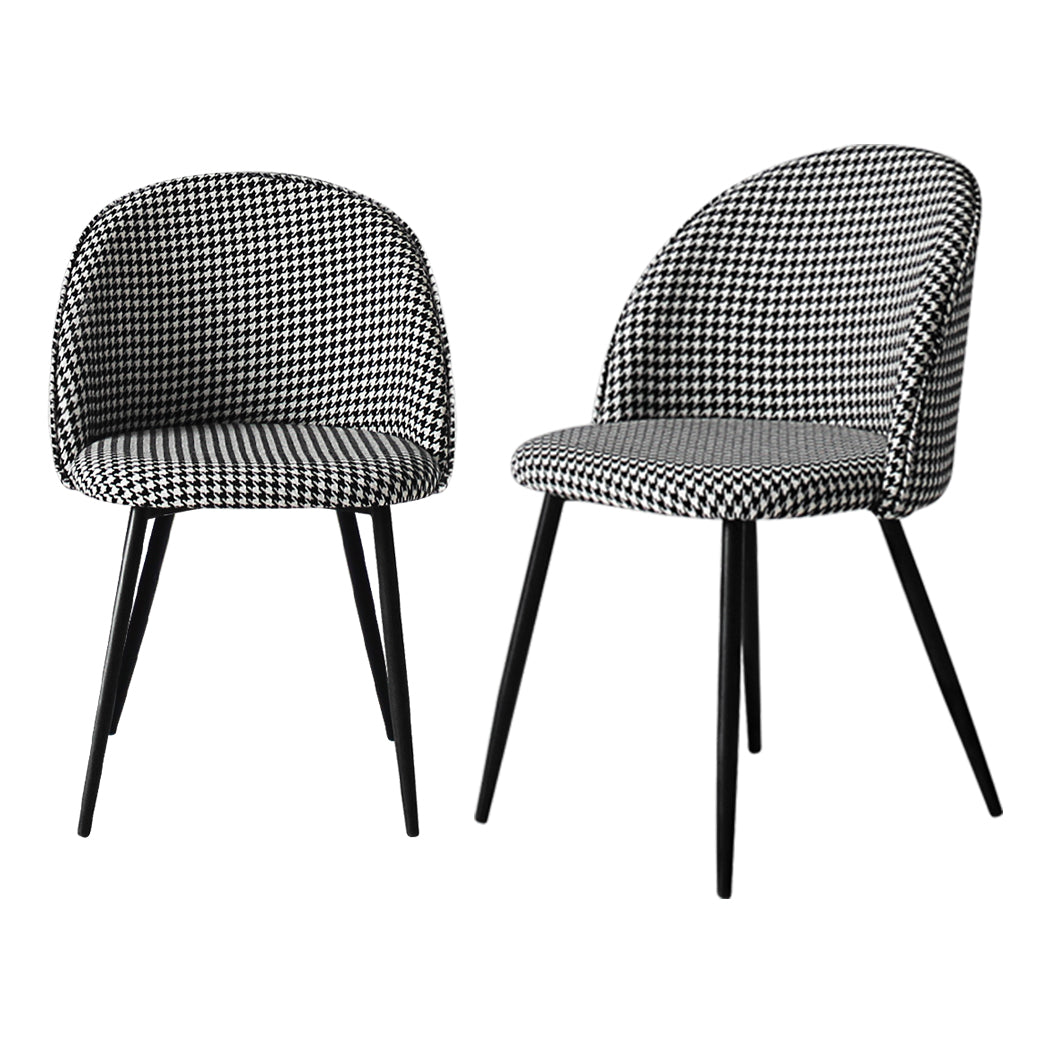 Levede 2x Dining Chairs Kitchen Cafe Black and White