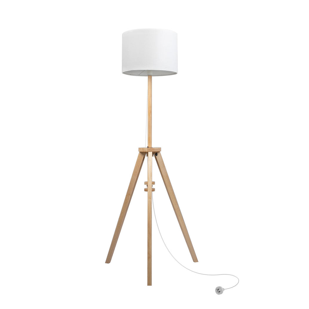 EMITTO Tripod Floor Lamp Wooden Modern Natural