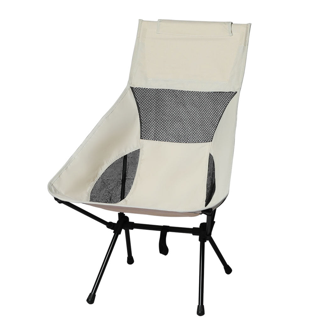 Levede Camping Chair Folding Outdoor Large Beige