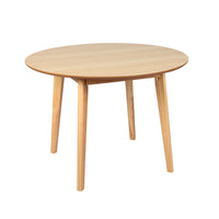 Levede Dining Table Round Rubberwood Base 120cm Natural 120 CM