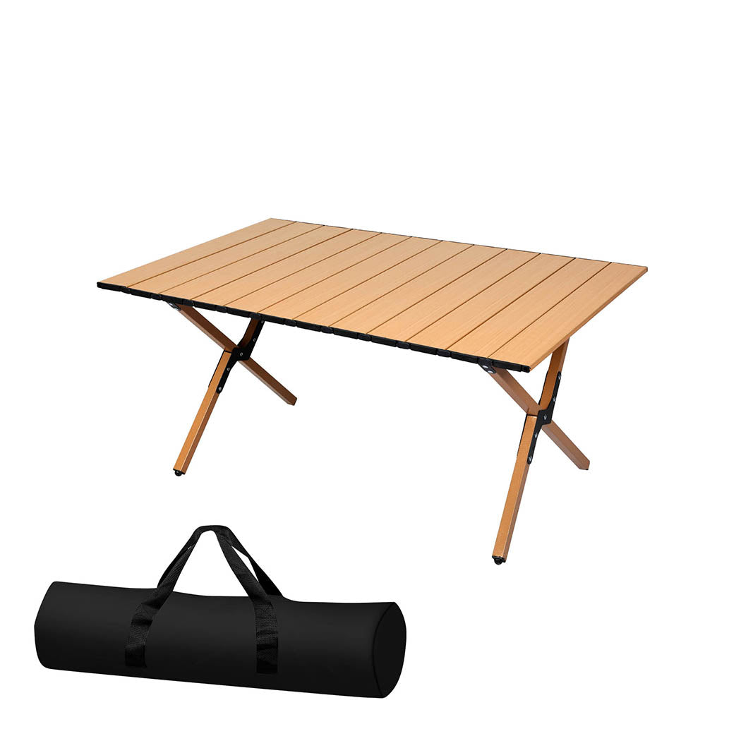 Levede Folding Camping Table Portable Oak