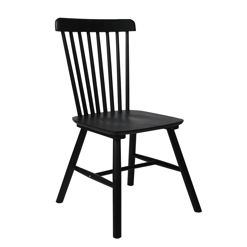 Levede 2x Dining Chairs Kitchen Winsor Black