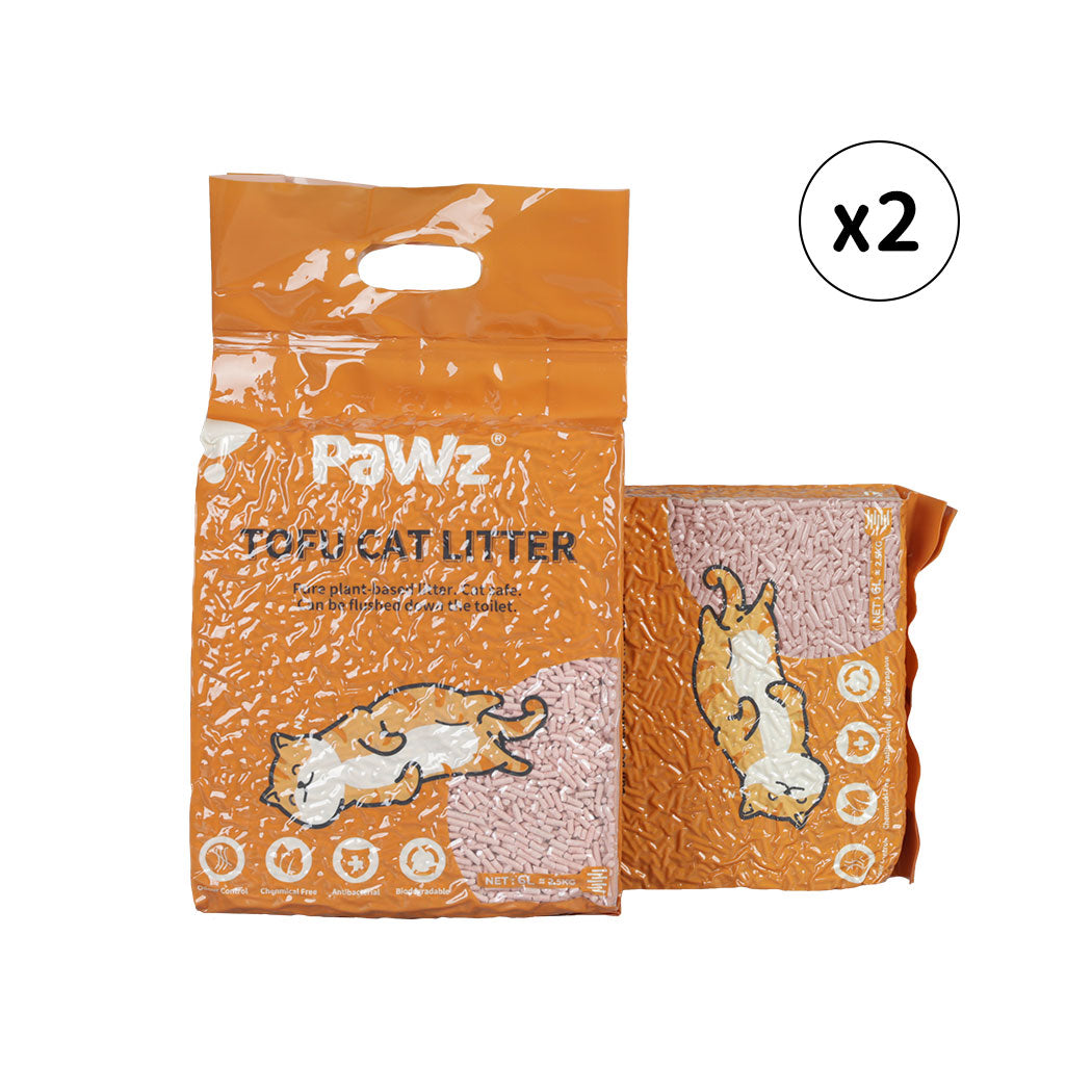 PaWz 2.5kg Tofu Cat Litter Clumping Peach