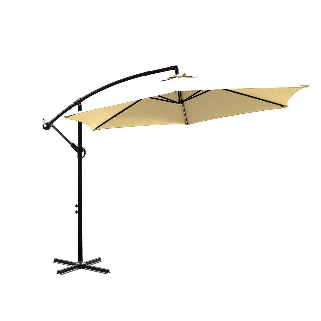 Mountview 3M Outdoor Umbrella Cantilever Beige Without Base