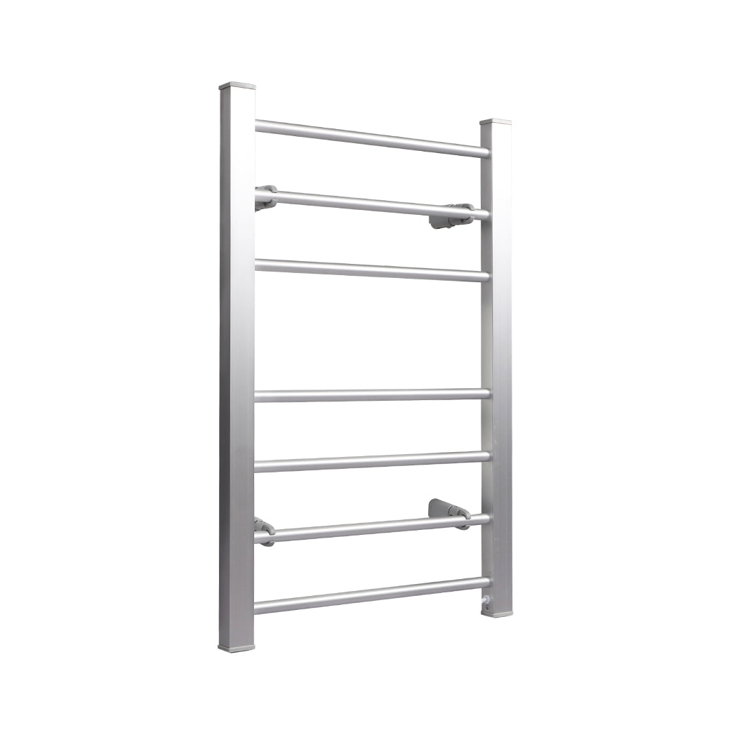 Heated Towel Rail Warmer Rack Wall Mounted Silver