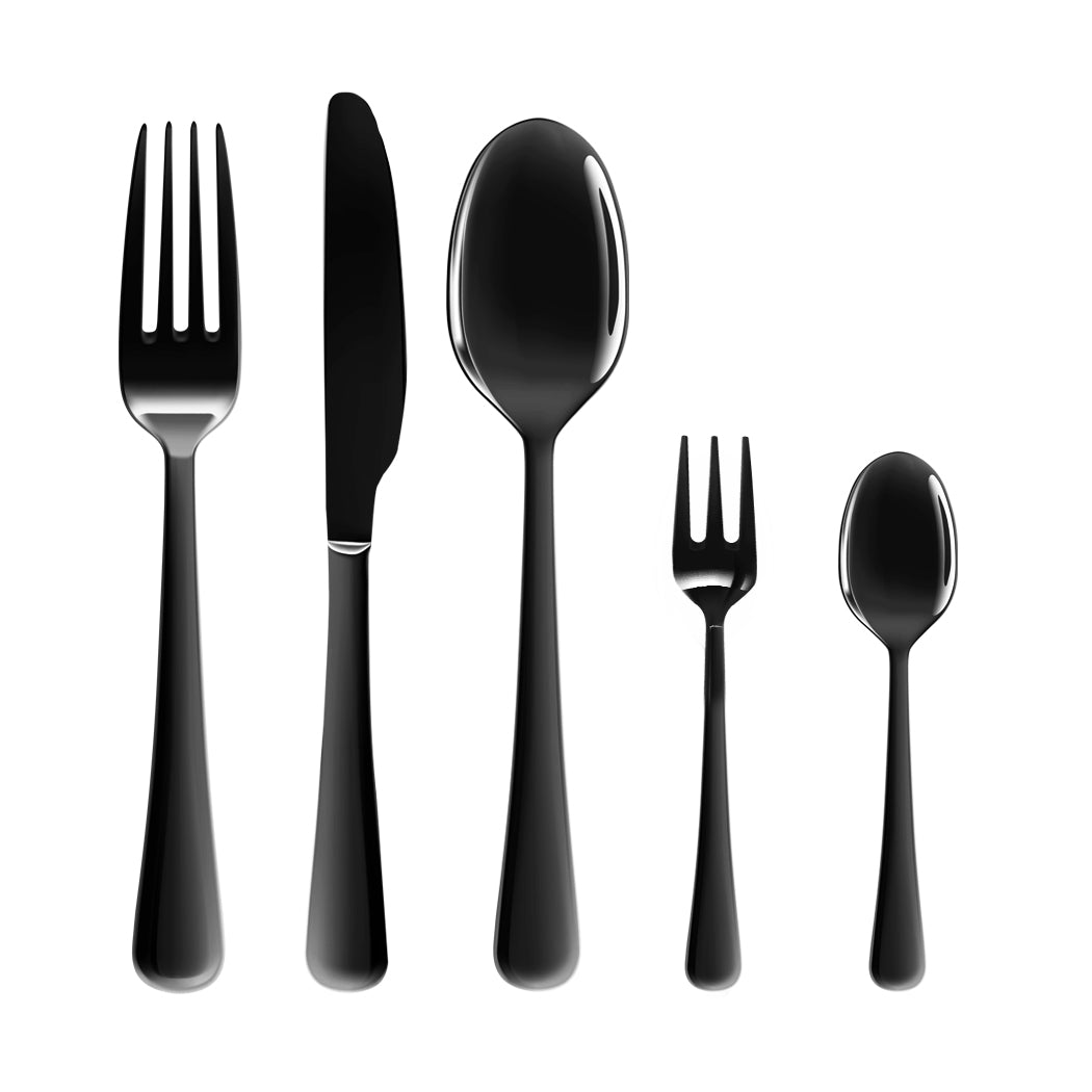 Stainless Steel Cutlery Set Travel Knife Black