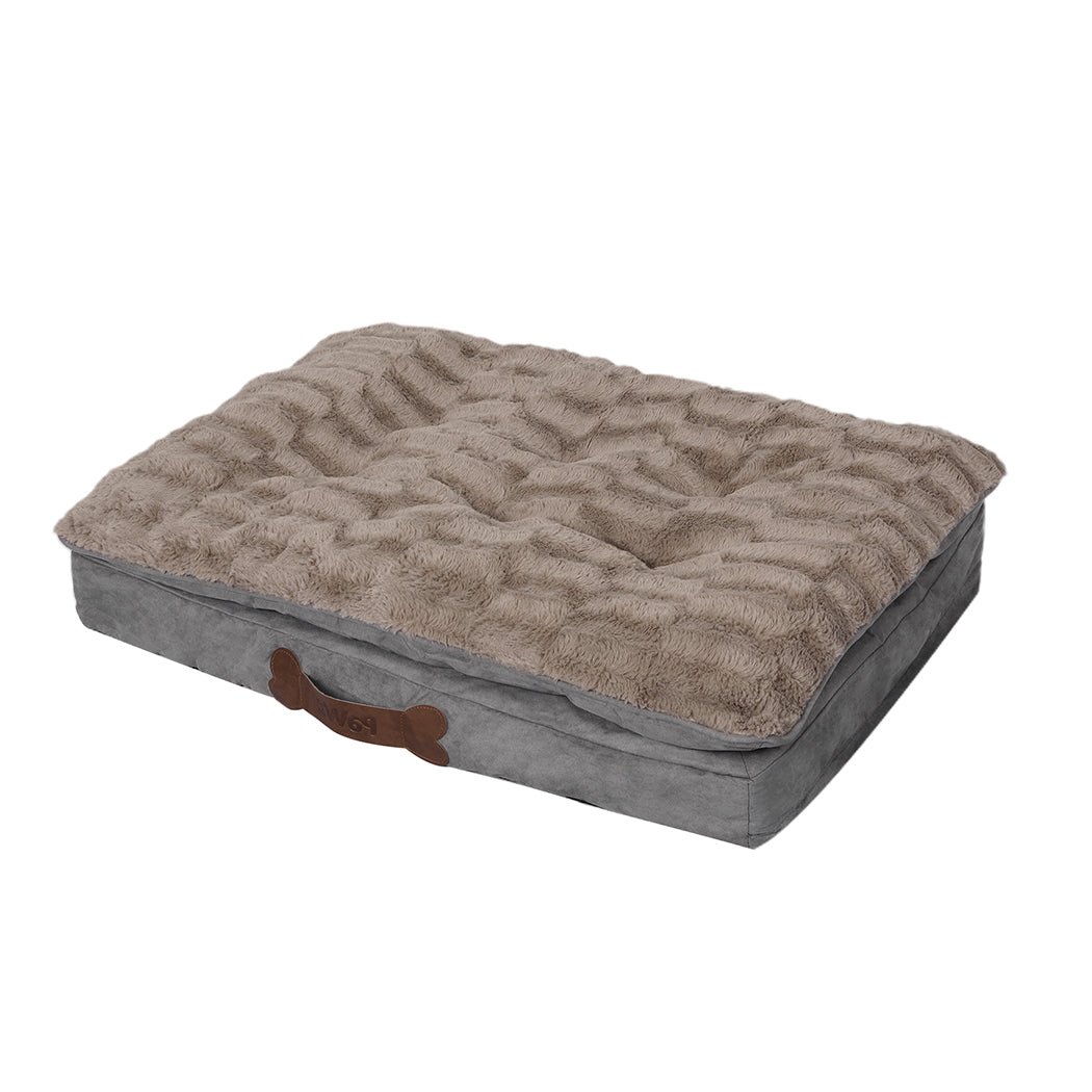 Dog Calming Bed Warm Soft Plush Comfy XL Khaki X-Large