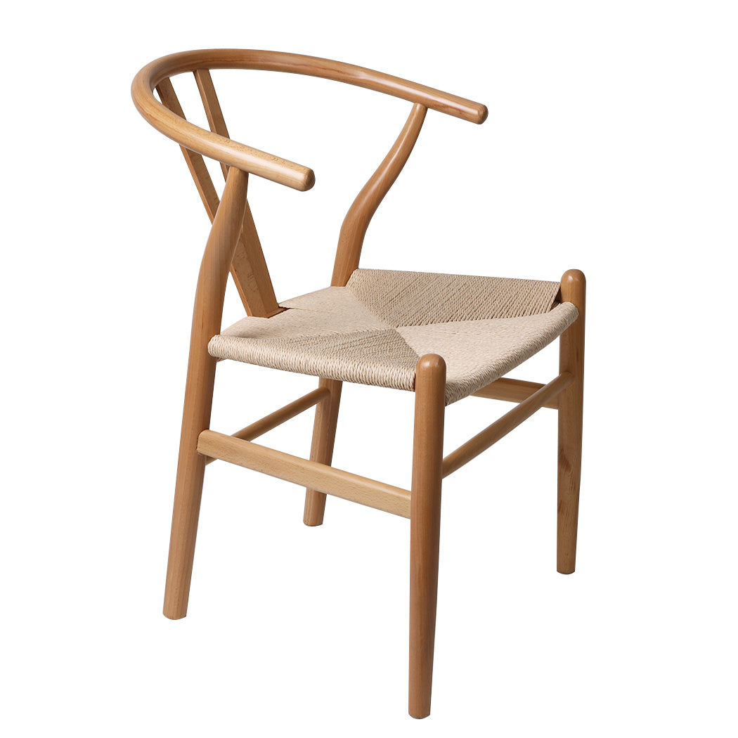Levede 2x Dining Chairs Wooden Hans Clear