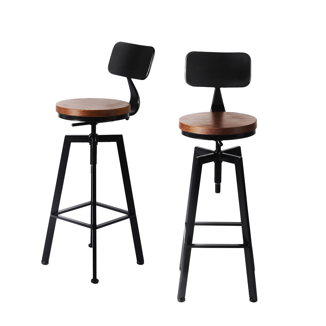 Levede 2x Bar Stool Kitchen Wooden Metal