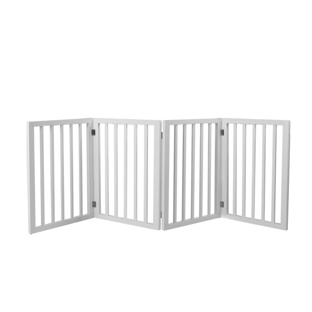 Wooden Pet Gate Dog Fence Retractable White 600x 3MM