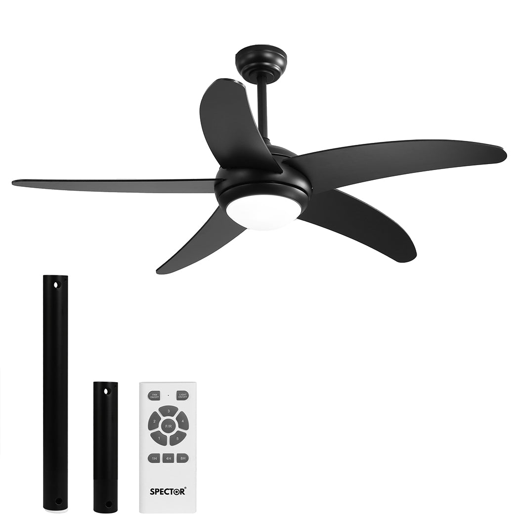 Spector 52'' Ceiling Fan LED Light DC Black