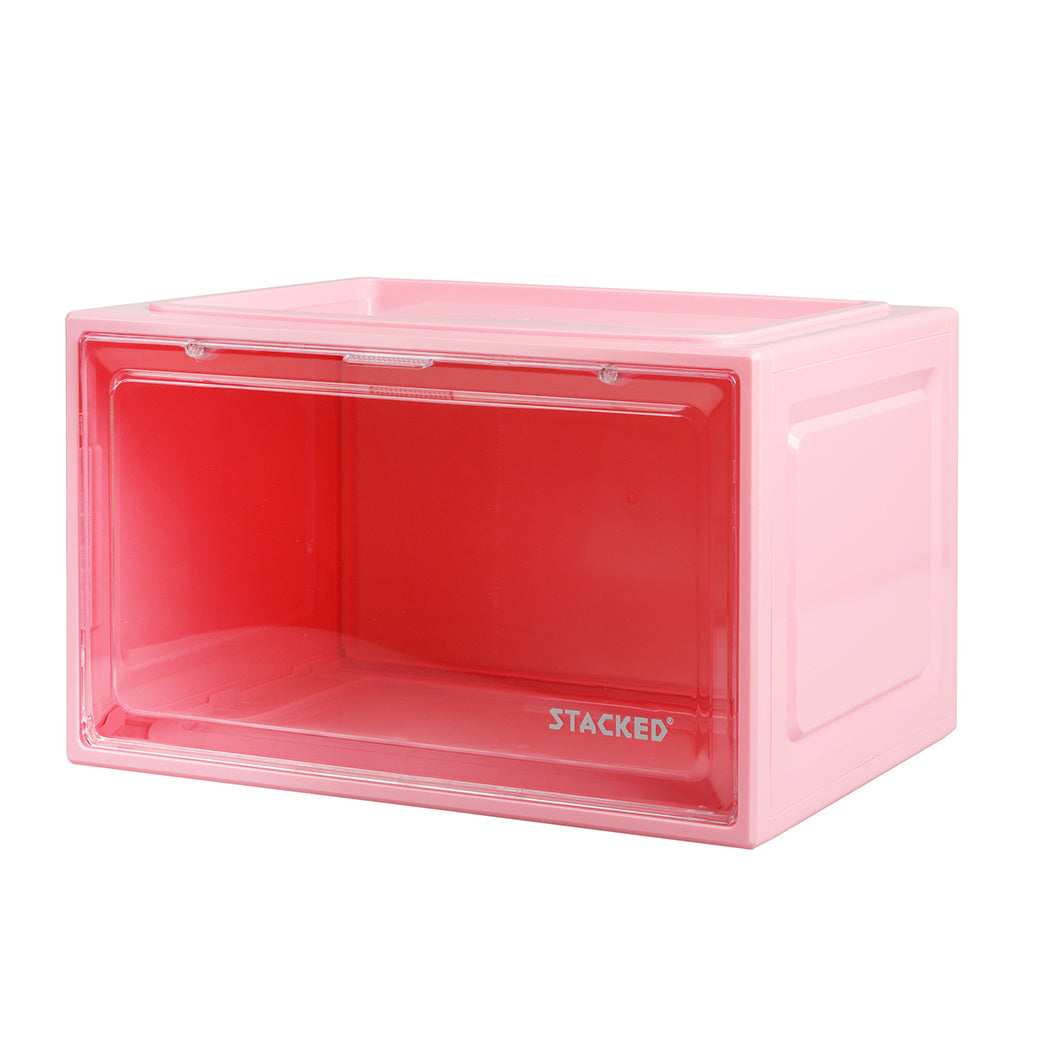 Stacked Sneaker Display Case Stackable Pink
